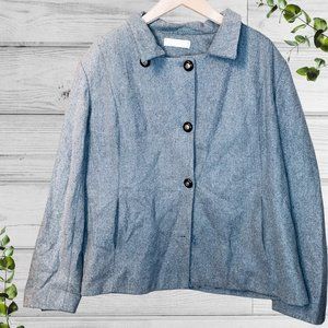 Vintage Gramercy By Alice Roi Blue Wool Car Jacket, Womens Plus Size 2X
